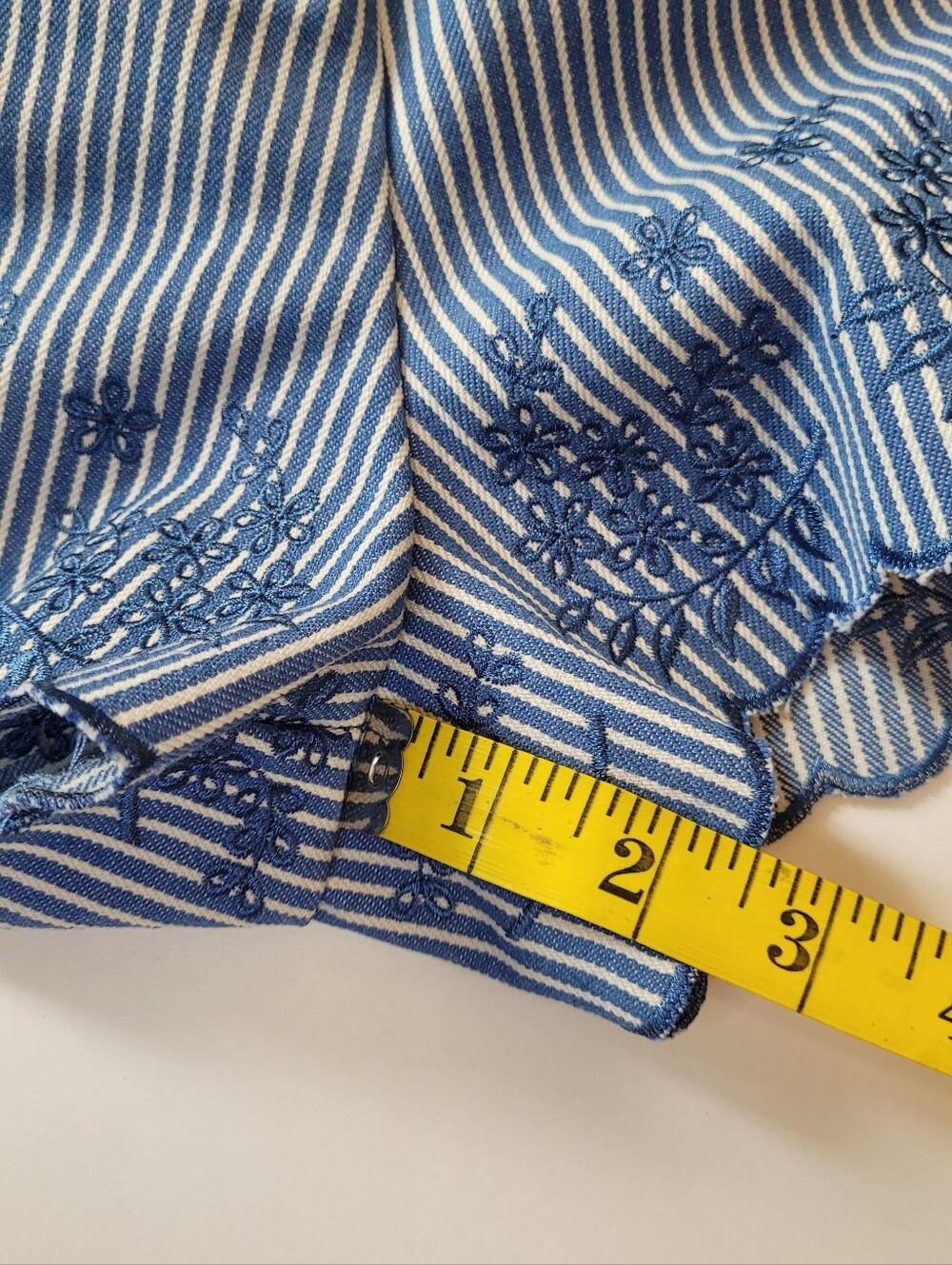 Klesis Embroidered Striped Peplum Vest & Shorts Co-Ord Set-Small - Picture 16 of 16